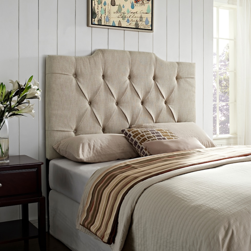 augusta light brown king california king headboard   