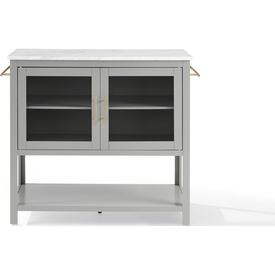 aura gray white kitchen island   
