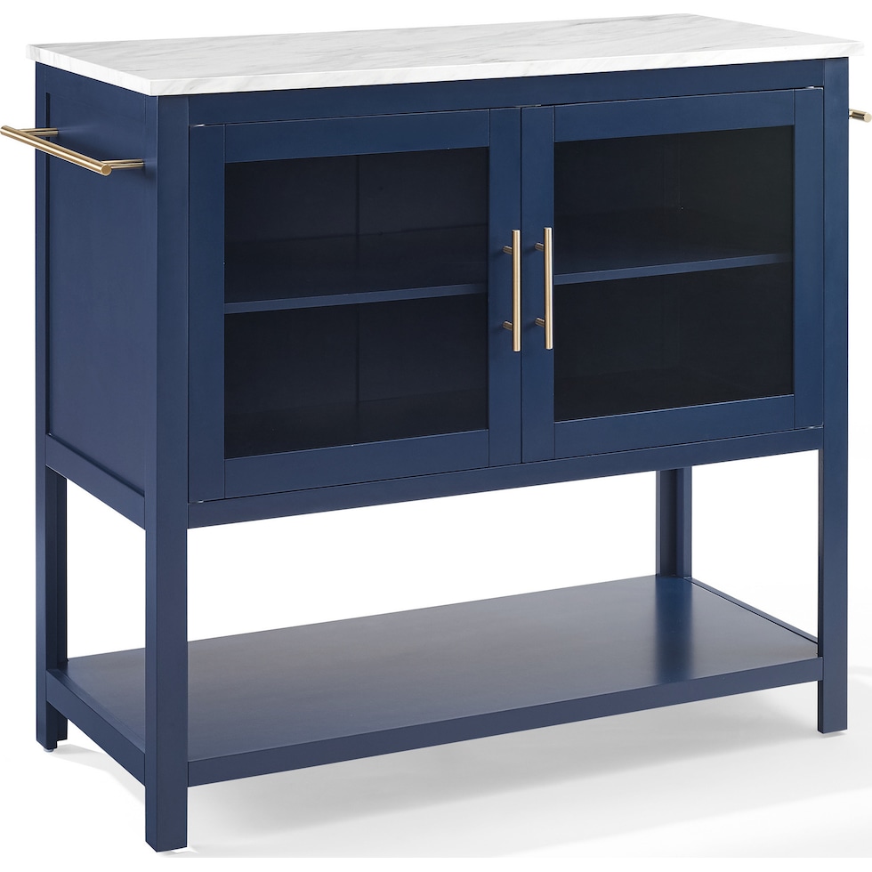 aura navy white kitchen island   