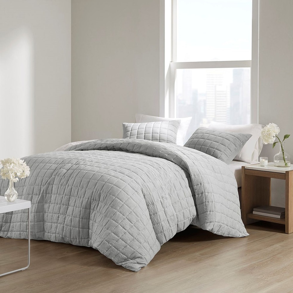 aurora gray full queen bedding set   