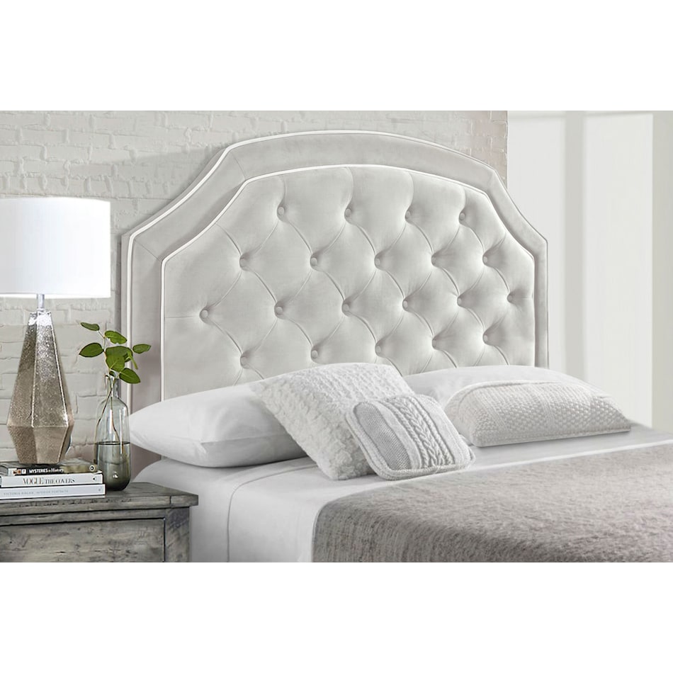 Aurora Full/Queen Upholstered Headboard Light Gray Value City Furniture
