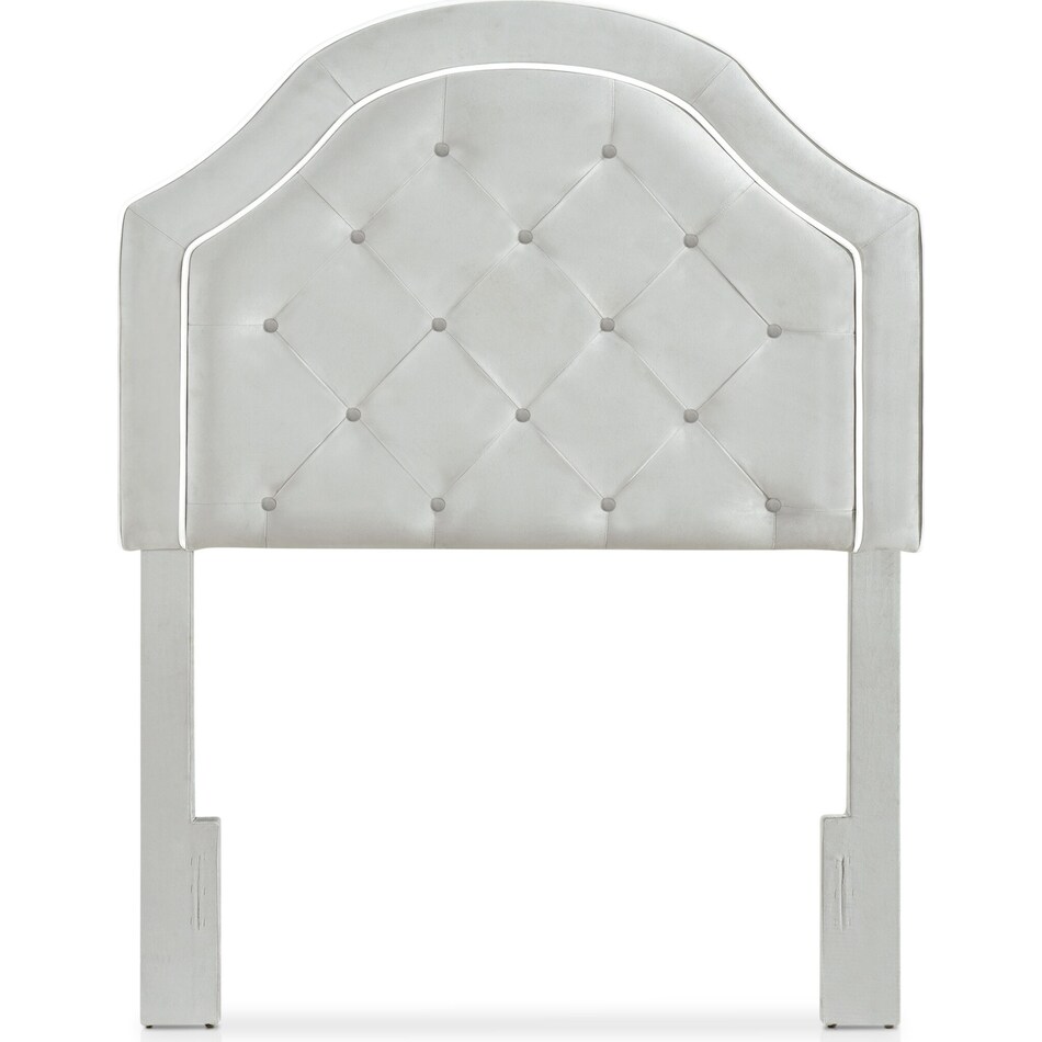 Aurora Twin Upholstered Headboard Light Gray Value City Furniture