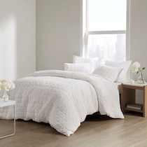aurora white king california king bedding set   