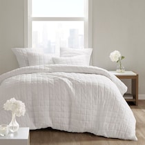 aurora white king california king bedding set   