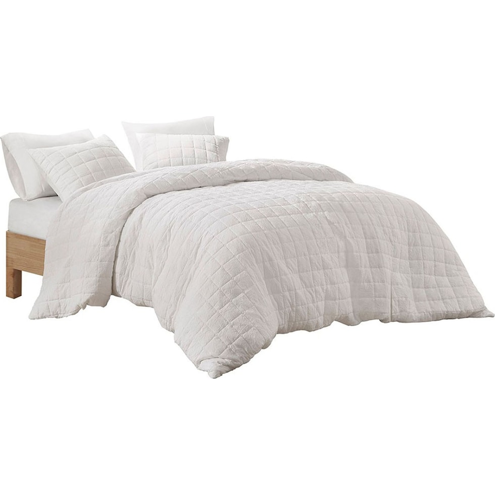 aurora white king california king bedding set   