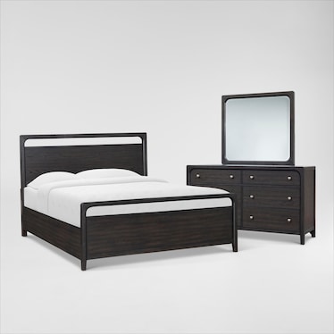 Austin 5-Piece Panel Bedroom Set with Dresser and Mirror