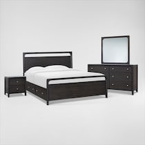 austin bedroom dark brown  pc king bedroom   