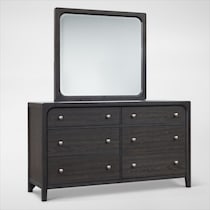 austin bedroom dark brown dresser and mirror   