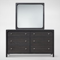 austin bedroom dark brown dresser and mirror   