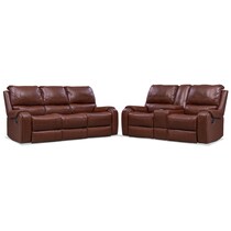 austin dark brown  pc manual reclining living room   