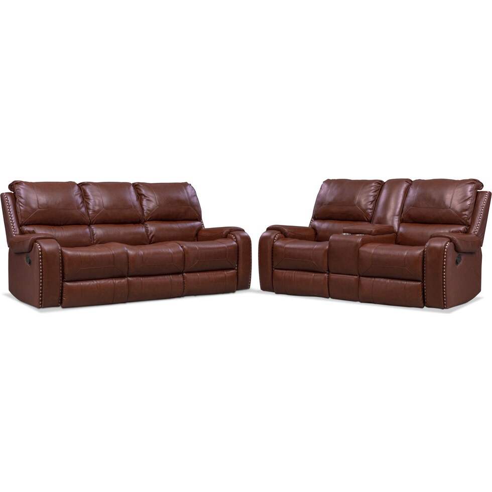 austin dark brown  pc manual reclining living room   