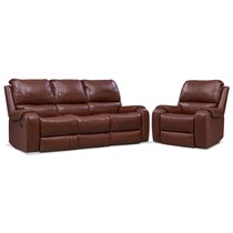 austin dark brown  pc manual reclining living room   