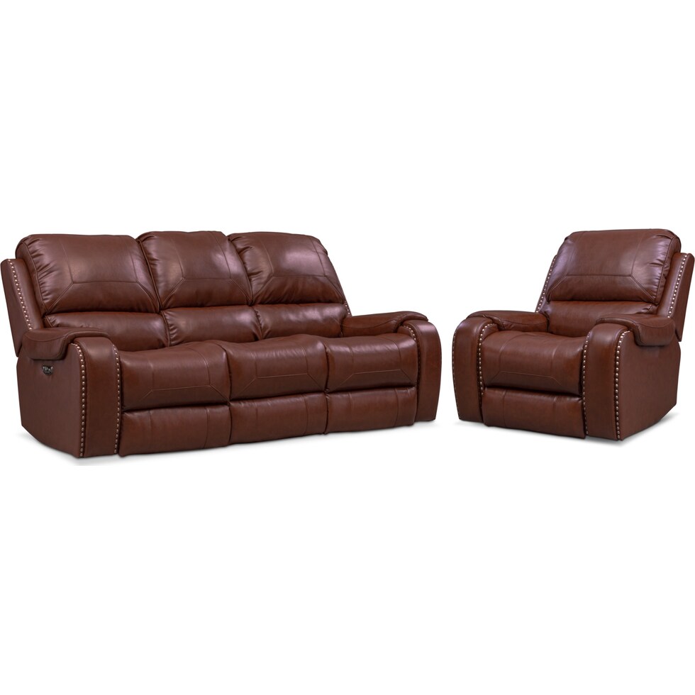 austin dark brown  pc power reclining living room   
