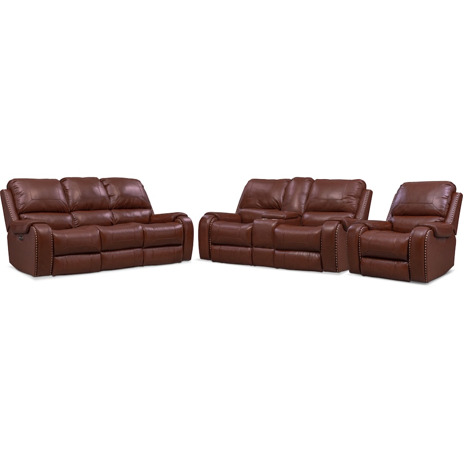 austin dark brown  pc power reclining living room   