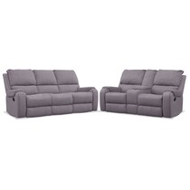 austin gray  pc manual reclining living room   