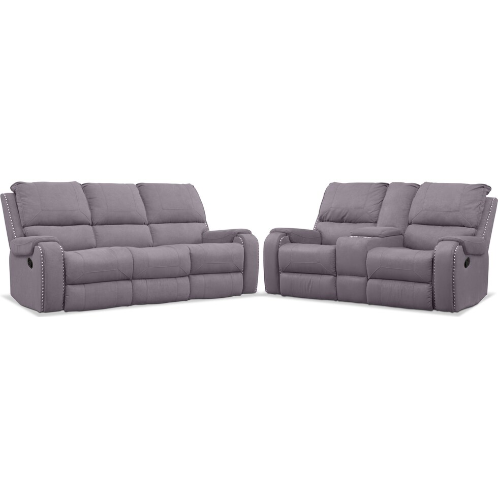 austin gray  pc manual reclining living room   
