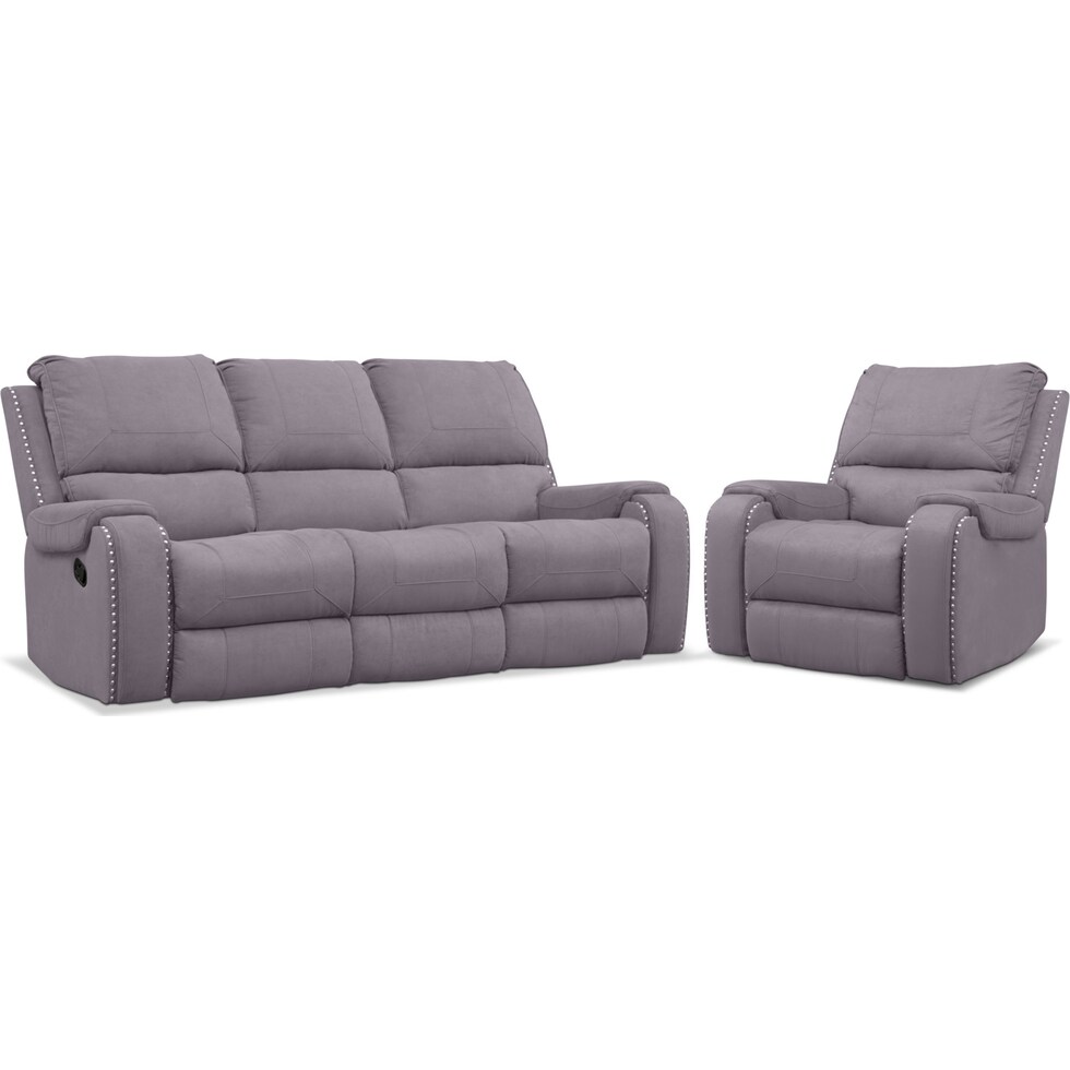 austin gray  pc manual reclining living room   