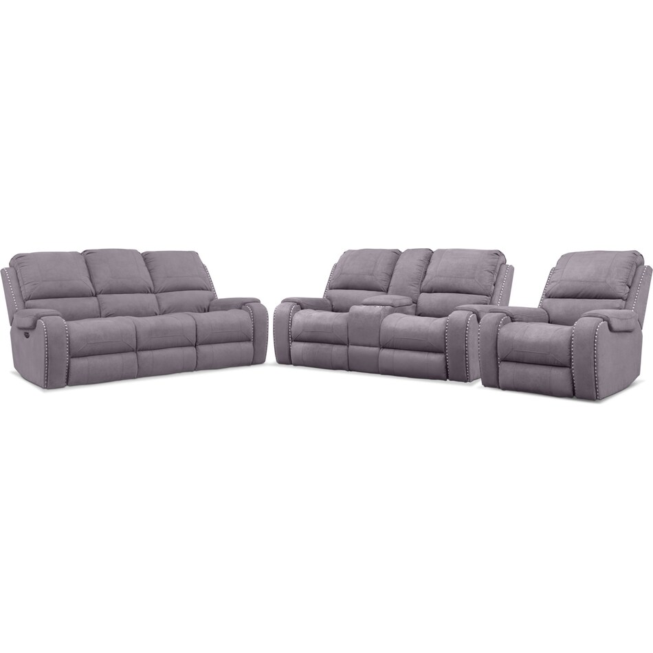 austin gray  pc power reclining living room   