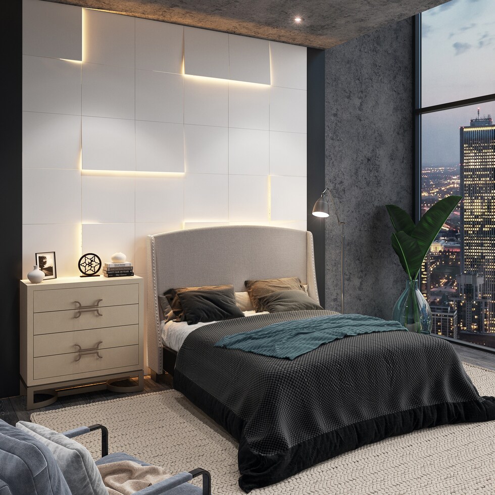 autumn gray queen headboard   