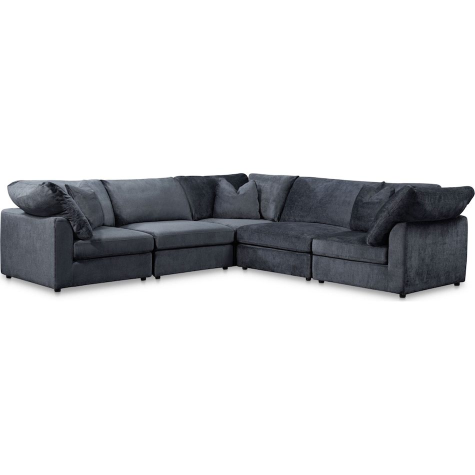 Ava 5-Piece Sectional - Blue | Value City Furniture