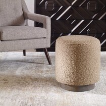ava light brown accent ottoman   