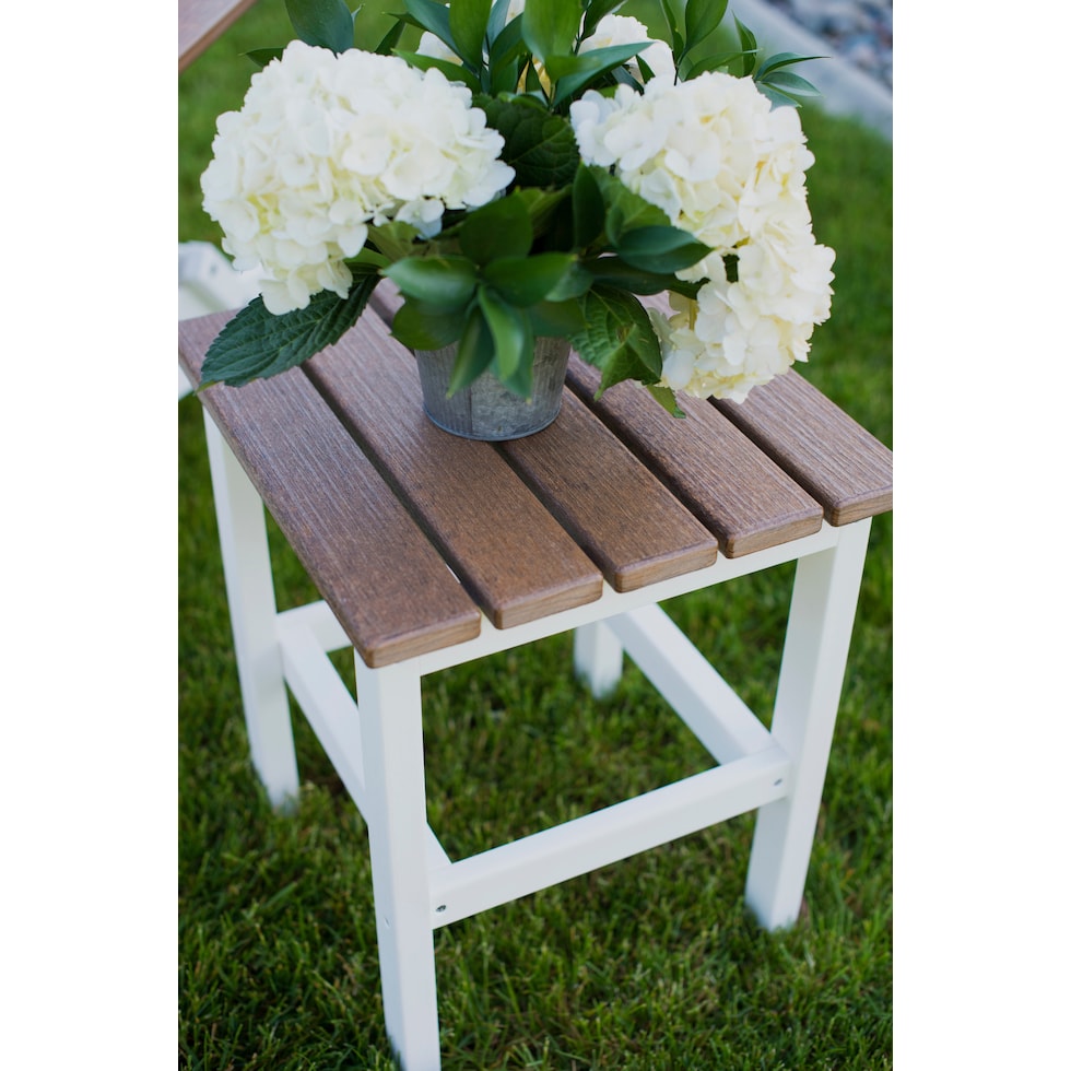 avail outdoor light brown outdoor end table   