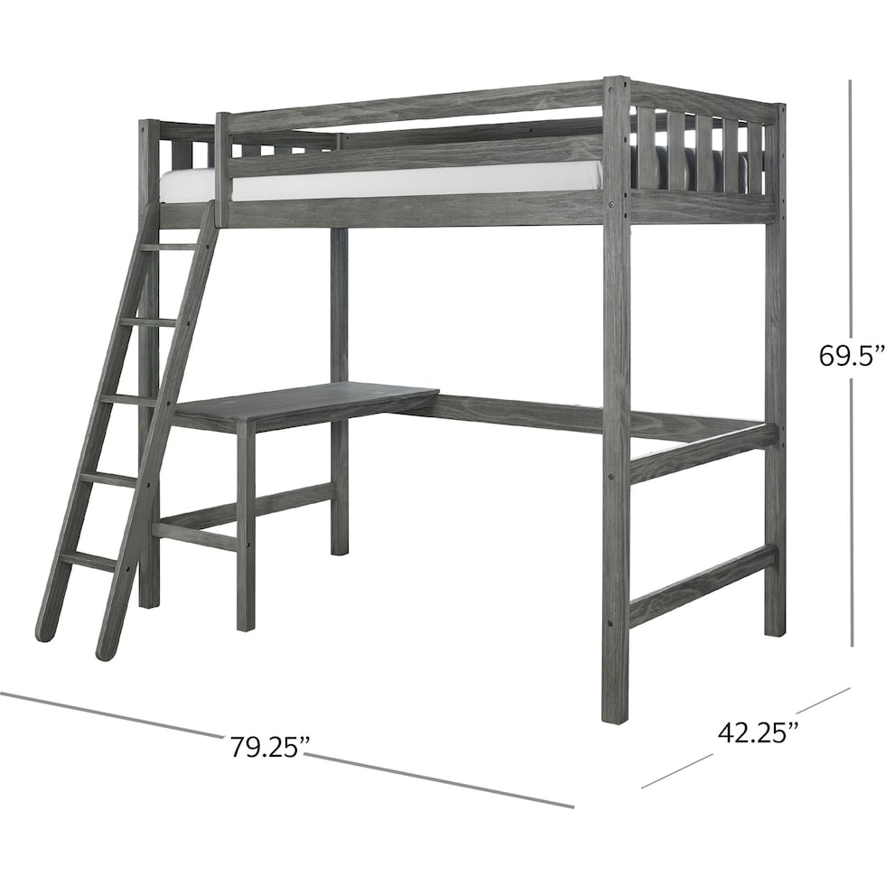 averill gray twin bed   