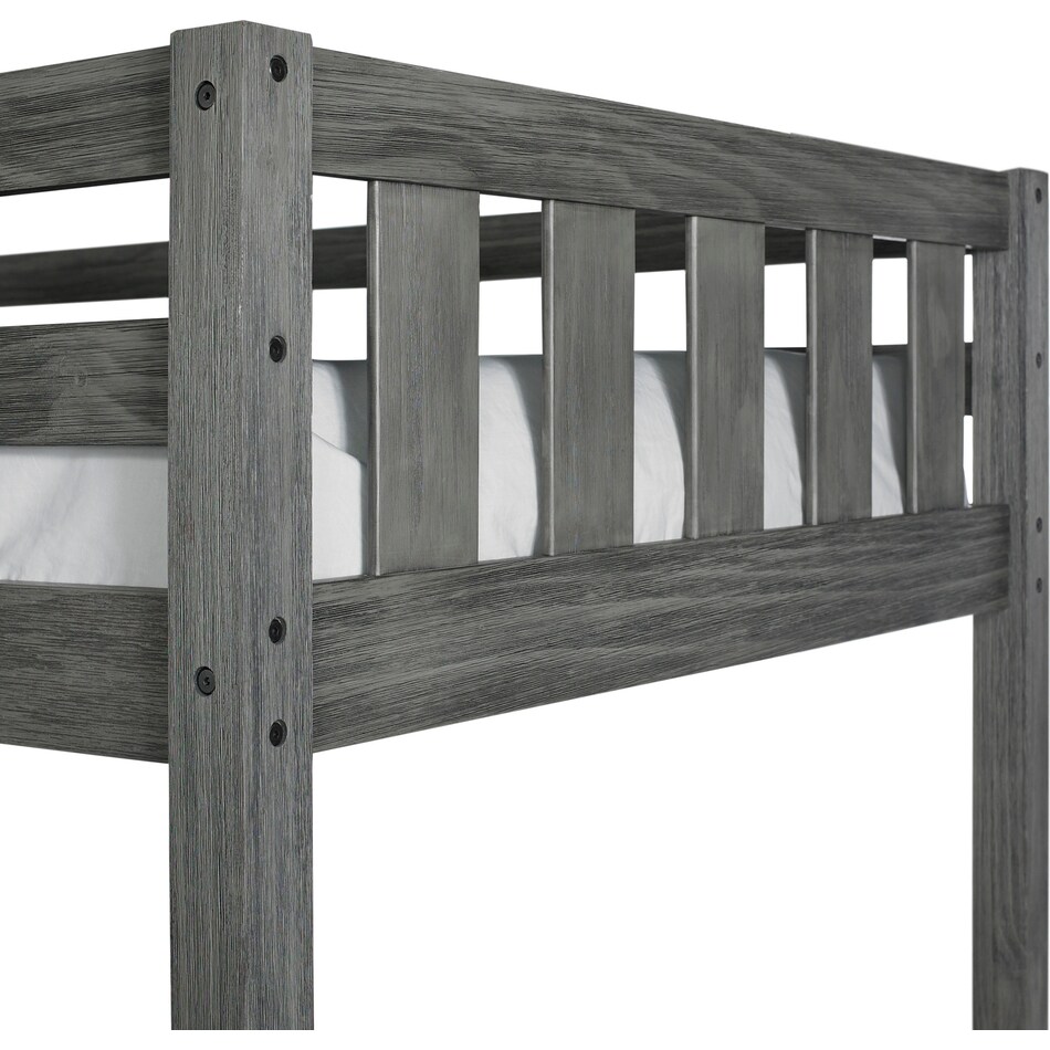 averill gray twin loft bed with desk   