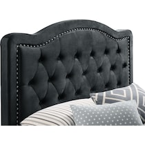 avery black king upholstered bed   