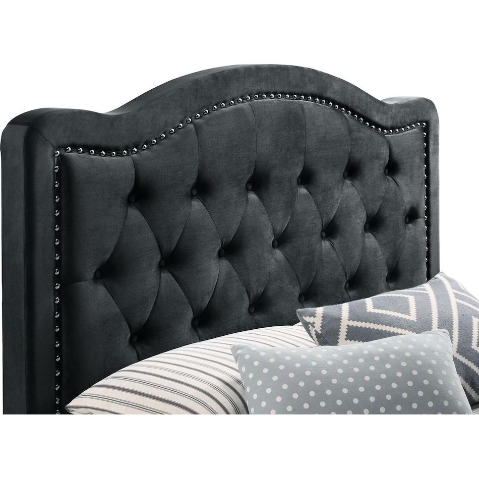 avery black queen upholstered bed   
