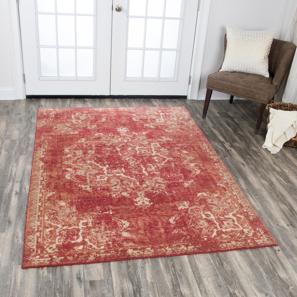 avielle red area rug  x    