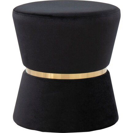 Avila Ottoman - Black/Gold
