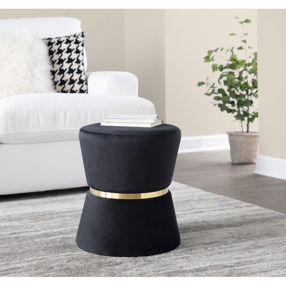 avila black ottoman   