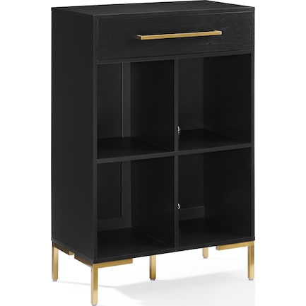 Avni Record Storage Bookcase - Black