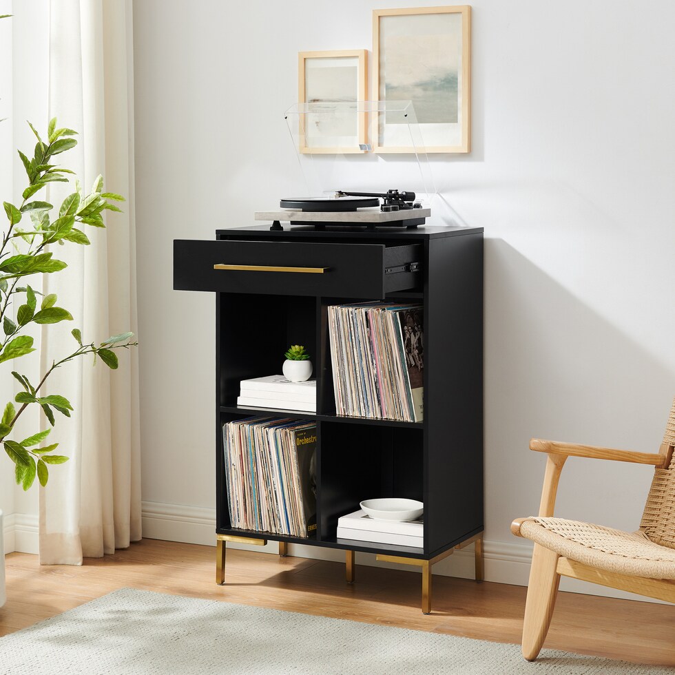 avni black bookcase   