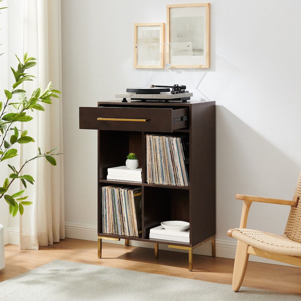 avni dark brown bookcase   