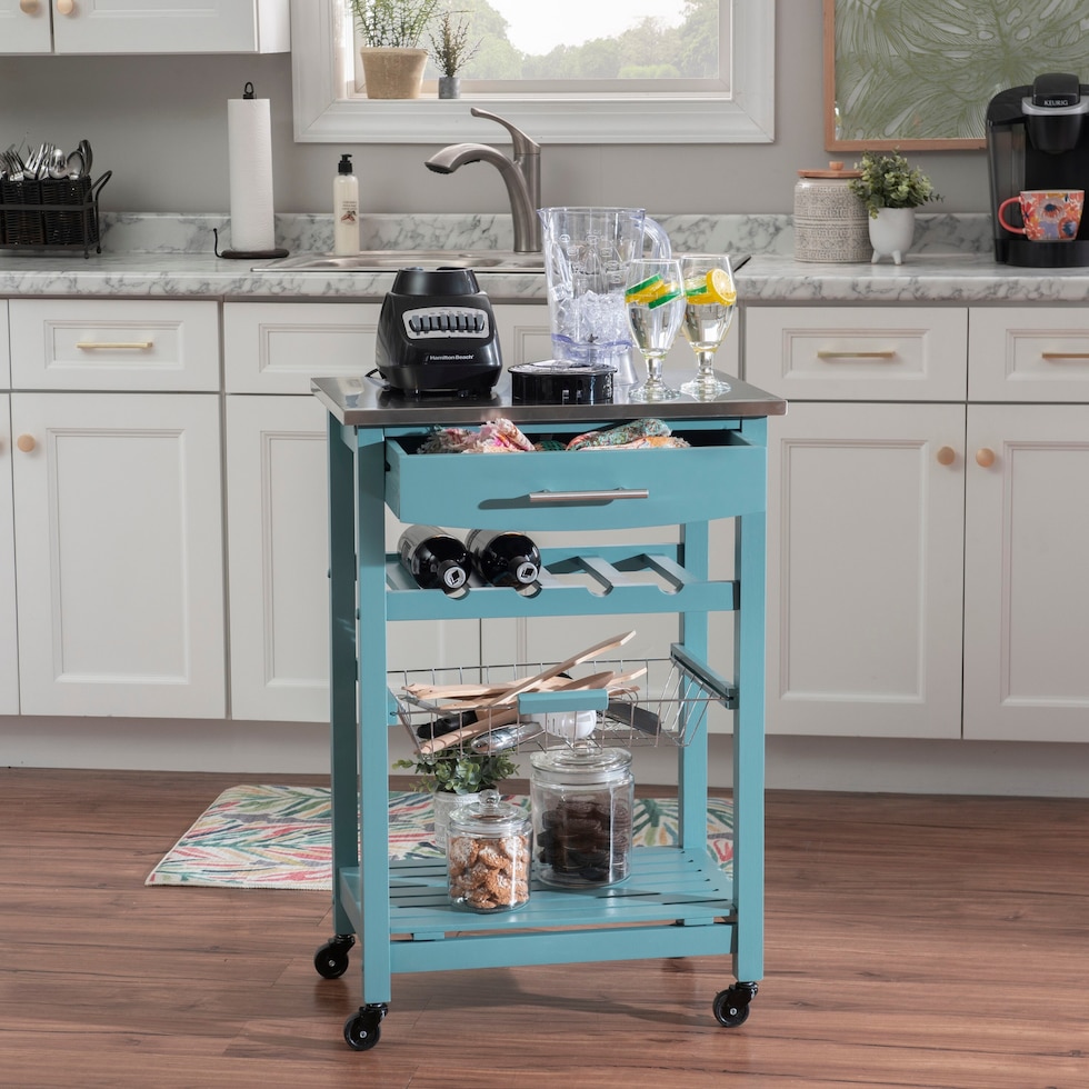 avon blue kitchen cart   