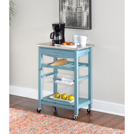 Avon Stainless Steel Kitchen Cart -Blue