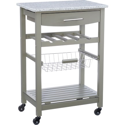 Avon Granite Kitchen Cart - Gray
