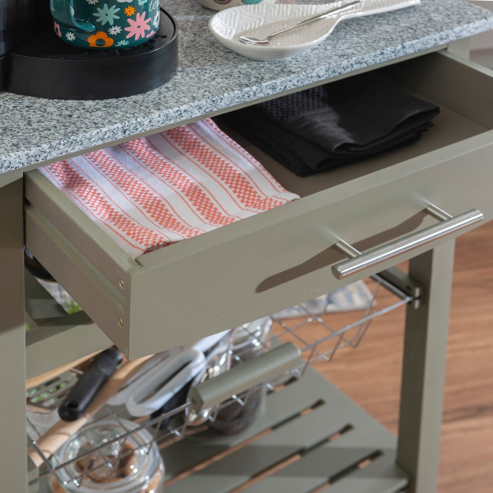 avon gray kitchen cart   