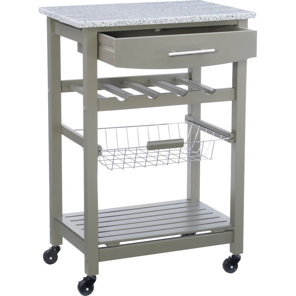 avon gray kitchen cart   