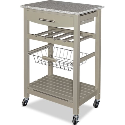 Avon Granite Kitchen Cart - Gray