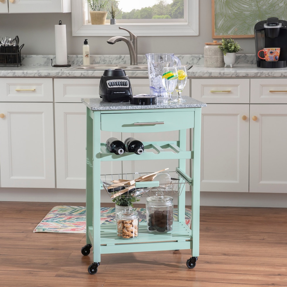 avon green kitchen cart   