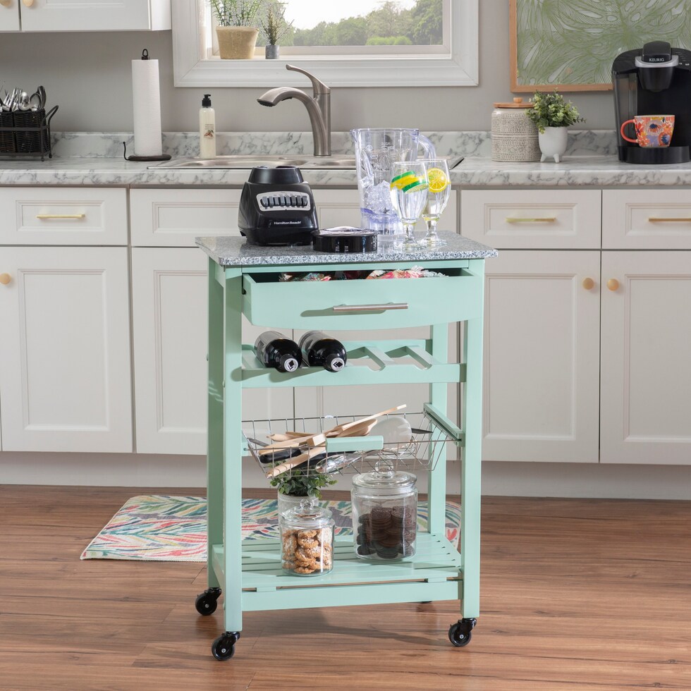 avon green kitchen cart   