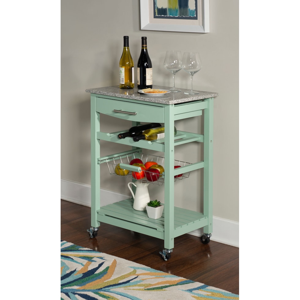 avon green kitchen cart   