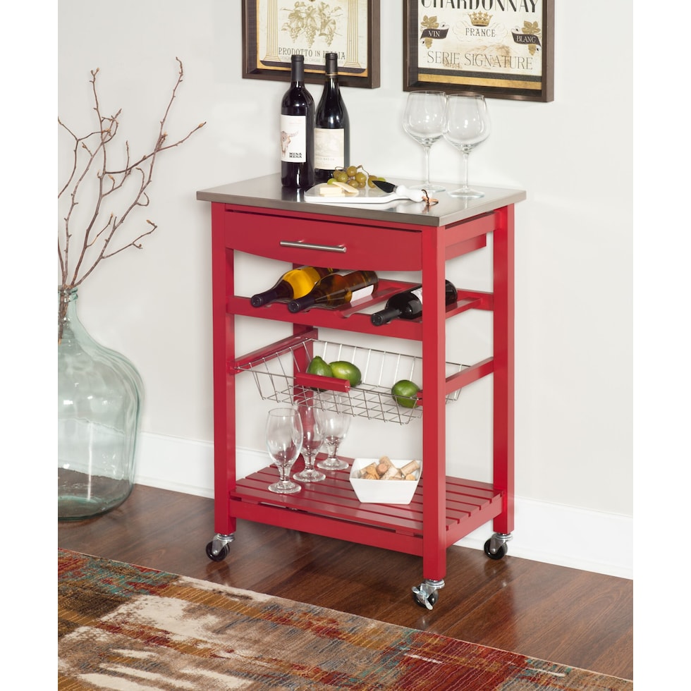 avon red kitchen cart   