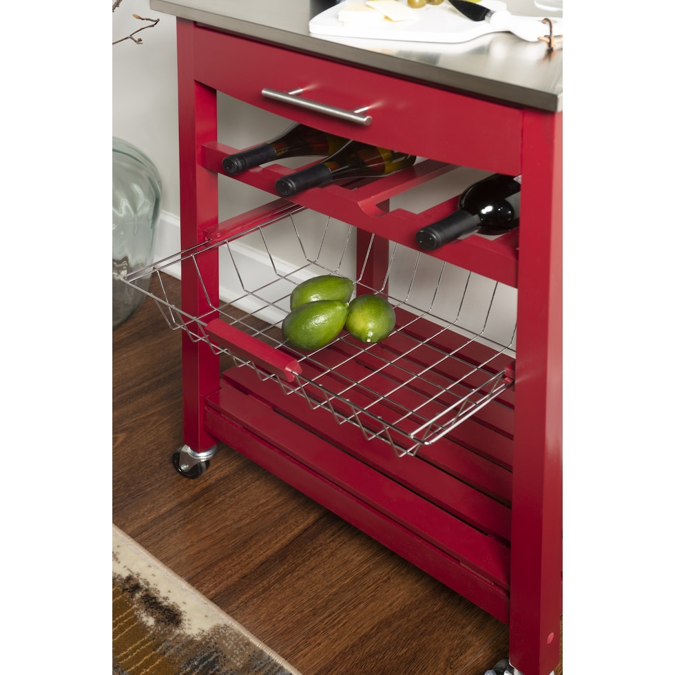 avon red kitchen cart   