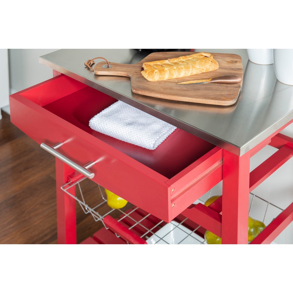 avon red kitchen cart   