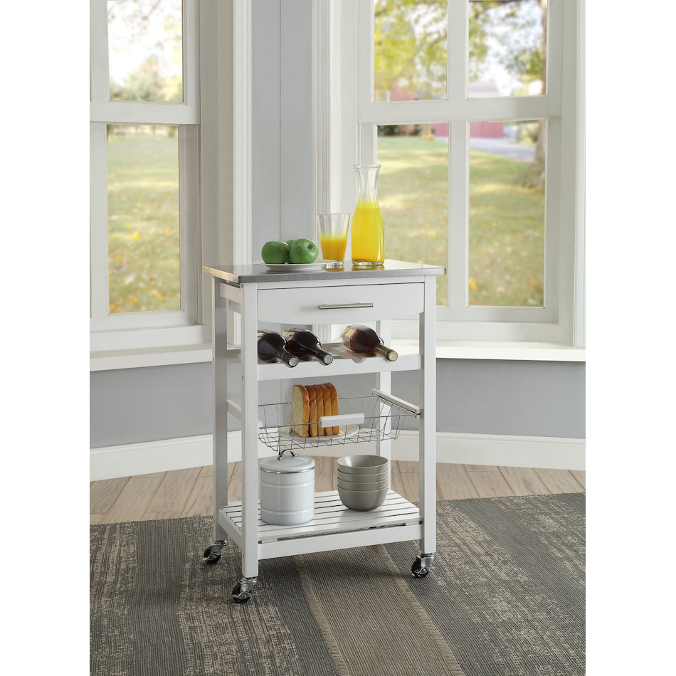 Avon Stainless Steel Kitchen Cart Value City Furniture