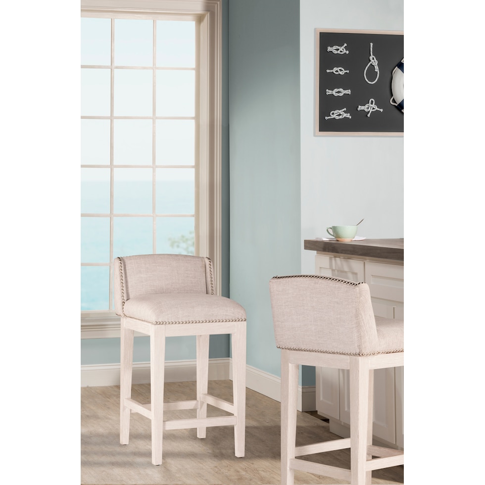 azizi white counter height stool   